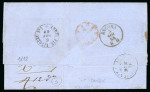 Stamp of Egypt » Italian Post Offices 1864, Folded entire from Alexandria to Florence initially