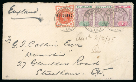 Stamp of South Africa » Zululand 1895 (Dec 31) Envelope sent from Eshowe to London,