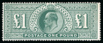 Stamp of Great Britain » King Edward VII » 1911-13 Somerset House Issues 1911-13 Somerset House £1 deep green mint n.h.