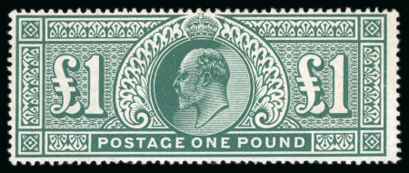 Stamp of Great Britain » King Edward VII » 1911-13 Somerset House Issues 1911-13 Somerset House £1 deep green mint n.h.