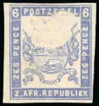 Stamp of South Africa » Transvaal 1869, Otto, 6d pale-ultramarine, imperforate, mint