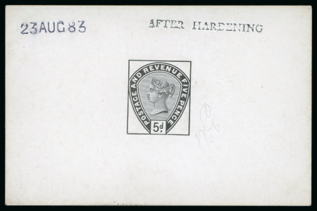 Stamp of Great Britain » 1855-1900 Surface Printed » 1883-84 Lilac & Green Issue 1883, Lilac & green issue 5d De La Rue die proof