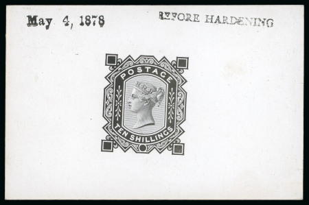 Stamp of Great Britain » 1855-1900 Surface Printed » 1867-83 High Values 1878, 10s De La Rue die proof without corner letters or plate numbers