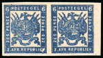 Stamp of South Africa » Transvaal 1876, 6d deep-blue on coarse soft white paper. imperforate