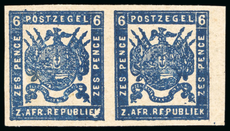Stamp of South Africa » Transvaal 1876, 6d deep-blue on coarse soft white paper. imperforate