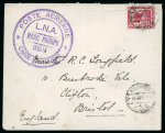 Stamp of Egypt » Airmails 1914 (3.11), Envelope Marc Pourpe flight on envelope franked Pictorial 5m