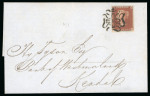 Stamp of Great Britain » 1841 1d Red 1843 (Aug 5) wrapper from London to Kendal with 1841 1d red tied by crisp and upright "10" in London MC