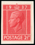 Stamp of Great Britain » King Edward VIII 1937 2 1/2d Edward VIII Coronation set of 4 imperf. essays depicting the King from the Humphrey Paget effigy