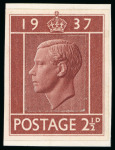 Stamp of Great Britain » King Edward VIII 1937 2 1/2d Edward VIII Coronation set of 4 imperf. essays depicting the King from the Humphrey Paget effigy