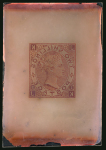 Stamp of Great Britain Great Britain - 1880 2s Queen Victoria: group of five glass clichés