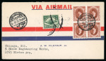 Stamp of Egypt » Airmails 1924 Airmail cover sent from Cairo to USA, franked