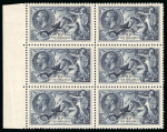 Stamp of Great Britain » King George V » 1924-36 Issues 1934 Re-Engraved 2s6d, 5s and 10s in mint n.h. left marginal blocks of six