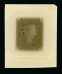 Stamp of Great Britain Great Britain - 1840 1d Penny Black Official VR, cliché