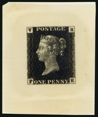 Stamp of Great Britain Great Britain - 1840 1d Penny Black Official VR, cliché