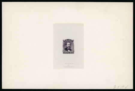 Stamp of Brazil » 1866-83 Dom Pedro » 1866 "Black Beard" Issue 1866, 80r violet black, die proof on India paper, die
