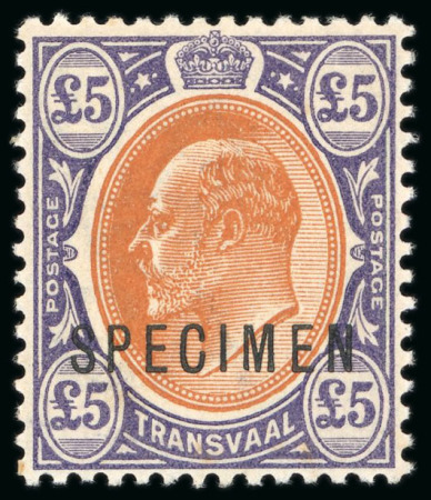 Stamp of South Africa » Transvaal 1903, £5 orange-brown and violet, mint with original