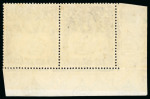 Stamp of Ascension 1924, 1/2d grey-black and black bottom plate corner
