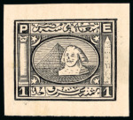 Stamp of Egypt » 1864-1906 Essays 1871 Essays of V. Penasson, eight 1pi essays for postal stationery on pieces and one envelope