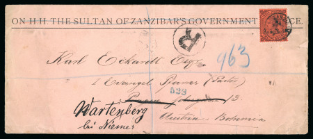 Stamp of Zanzibar » The Zanzibar Post Office (1895-1964) 1896 (Jul 9) Official envelope (imprint crossed out)