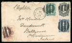 Stamp of Brazil » 1866-83 Dom Pedro » 1866 "Black Beard" Issue 1866, 20r brown lilac, in mixed franking with 1876