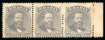 Stamp of Brazil » 1866-83 Dom Pedro » 1866 "Black Beard" Issue 1866, 80r violet black, strip of three mint
