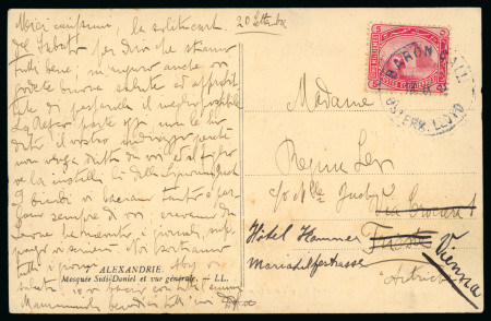 Stamp of Egypt » Postal History 1913 Maritime: Picture postcard franked De La Rue 5m