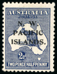 Stamp of New Guinea 1918-22 "N.W. Pacific Islands" 2 1/2d indigo mint with "1" of "1/2" omitted variety