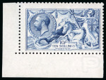 Stamp of Great Britain » King George V » 1913-19 Seahorse Issues 1915 De La Rue 10s deep blue mint corner marginal