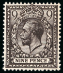 Stamp of Great Britain » King George V » 1912-24 Profile Head Issues 1912, 9d very deep agate very lightly mounted mint