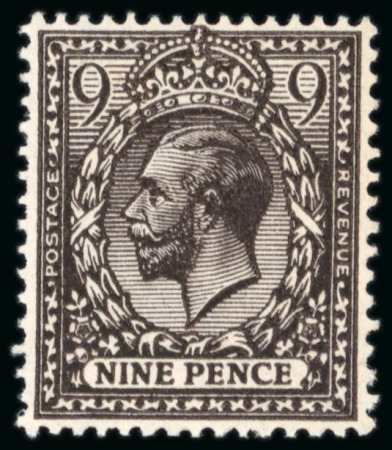 Stamp of Great Britain » King George V » 1912-24 Profile Head Issues 1912, 9d very deep agate very lightly mounted mint