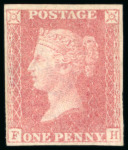 Stamp of Great Britain » 1854-70 Perforated Line Engraved 1856, Large Crown wmk 1d pale red pl.48 FH mint imperforate