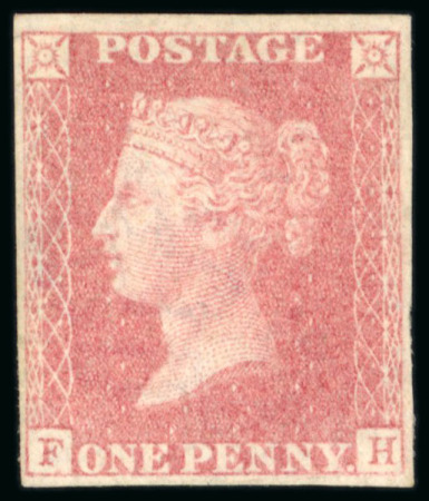 Stamp of Great Britain » 1854-70 Perforated Line Engraved 1856, Large Crown wmk 1d pale red pl.48 FH mint imperforate