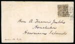 Stamp of Great Britain » 1854-1900 Postal History of the Perforated Line Engraved and Surface Printed Issues GB 1880 4d pl 17 on cover to Honalulu. Ex Gilbert Wheat.
