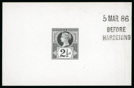 Stamp of Great Britain » 1855-1900 Surface Printed » 1887-1900 Jubilee Issue & 1891 £1 Green 1887-1900 Jubilee issue 2 1/2d De La Rue die proof