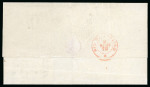 Stamp of Brazil » 1866-83 Dom Pedro » 1866 "Black Beard" Issue 1866, 100r green (2) and 20r on internal cover carried by British packet