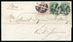 Stamp of Brazil » 1866-83 Dom Pedro » 1866 "Black Beard" Issue 1866, 100r green (2) and 20r on internal cover carried by British packet