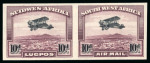 Stamp of South West Africa 1931 Airmail, two imperforate proofs 3d and 10d in horizontal pairs