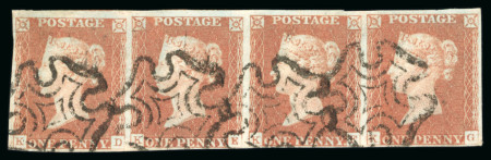Stamp of Great Britain » 1841 1d Red 1841 1d. red-brown, Pl. 21, KD-KG, horizontal strip