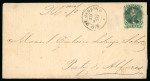 Stamp of Brazil » 1866-83 Dom Pedro » 1866 "Black Beard" Issue 1866, 100r green, "cracked plate" variety on cover