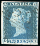 Stamp of Great Britain » 1841 2d Blue 1841 2d. blue,  a fine selection of numeral cancel