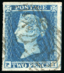 Stamp of Great Britain » 1841 2d Blue 1841 2d. blue,  a fine selection of numeral cancel