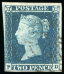 Stamp of Great Britain » 1841 2d Blue 1841 2d. blue,  a fine selection of numeral cancel