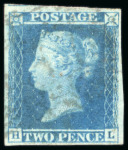 Stamp of Great Britain » 1841 2d Blue 1841 2d. blue,  a fine selection of numeral cancel