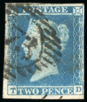 Stamp of Great Britain » 1841 2d Blue 1841 2d. blue,  a fine selection of numeral cancel