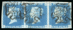Stamp of Great Britain » 1840 2d Blue (ordered by plate number) 1840 2d. blue, unplated selection of 9 stamps, comprising