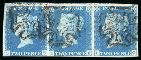 Stamp of Great Britain » 1840 2d Blue (ordered by plate number) 1840 2d. blue, unplated selection of 9 stamps, comprising