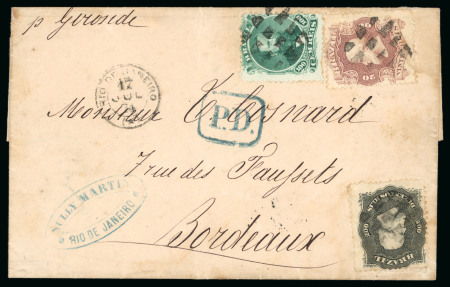 Stamp of Brazil » 1866-83 Dom Pedro » 1866 "Black Beard" Issue 1866, 100r green, type IV, die III, on coloured paper,