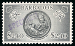 Stamp of Barbados 1950, KGVI definitive set of 12 (S.G.271 to S.G.282) handstamped in violet "SPECIMEN"; one of just six prepared for committee members;
