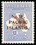 Stamp of New Guinea 1915-22, Group of mint "N.W. PACIFIC ISLANDS" overprints on KGV Profiles and Roos up to £1