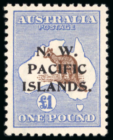 Stamp of New Guinea 1915-22, Group of mint "N.W. PACIFIC ISLANDS" overprints on KGV Profiles and Roos up to £1